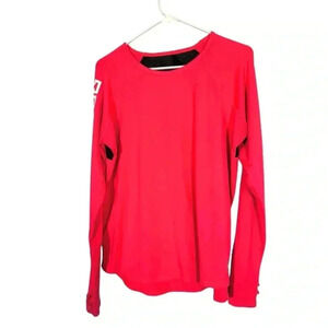 Victoria's Secret PINK  Long Sleeve Hot Pink Active Top Shirt Logo Women's Sz S